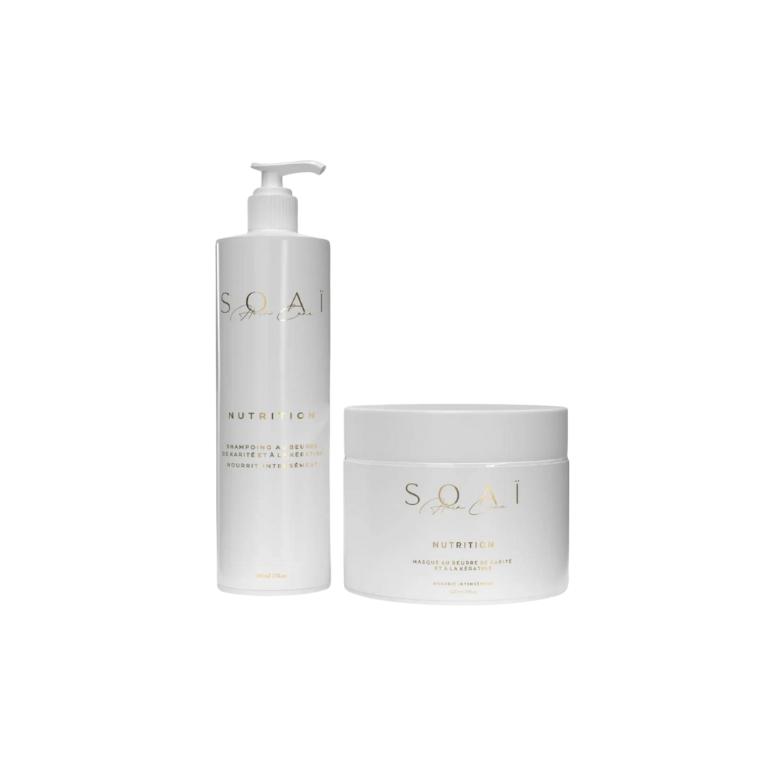 Kit de shampoing & masque - Kératine + beurre de karité
